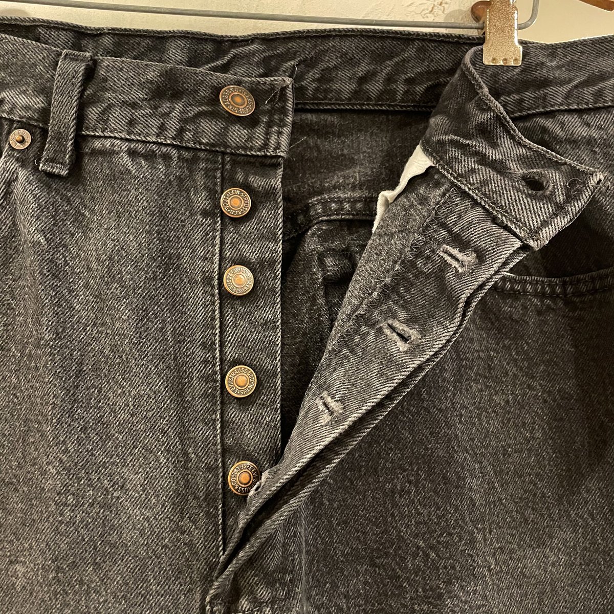 Levi's 501 90年代 リーバイス 501 後染めブラックデニムパンツ ボタン