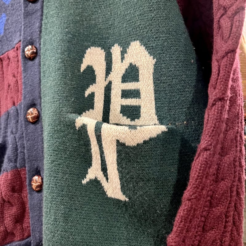 定価16万 良品正規 ラルフローレン パッチワーク ショールカラー カーディガン POLO RALPH LAUREN - 定価16万 良品正規 ラルフローレン パッチワーク