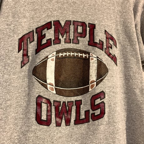 80s　Champion　ヴィンテージTシャツ　88/12　ショートスリーブ　フットボールT　TEMPLE OWLS　トリコタグ　USA製　チャンピオン　(S2481)