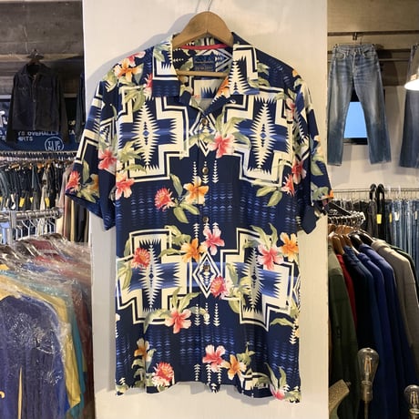 PENDLETON　Tommy Bahama　S/S ハワイアンシャツ　DEADSTOCK　ネイティブ柄　ボックスシルエット　ペンドルトン　(S2403)