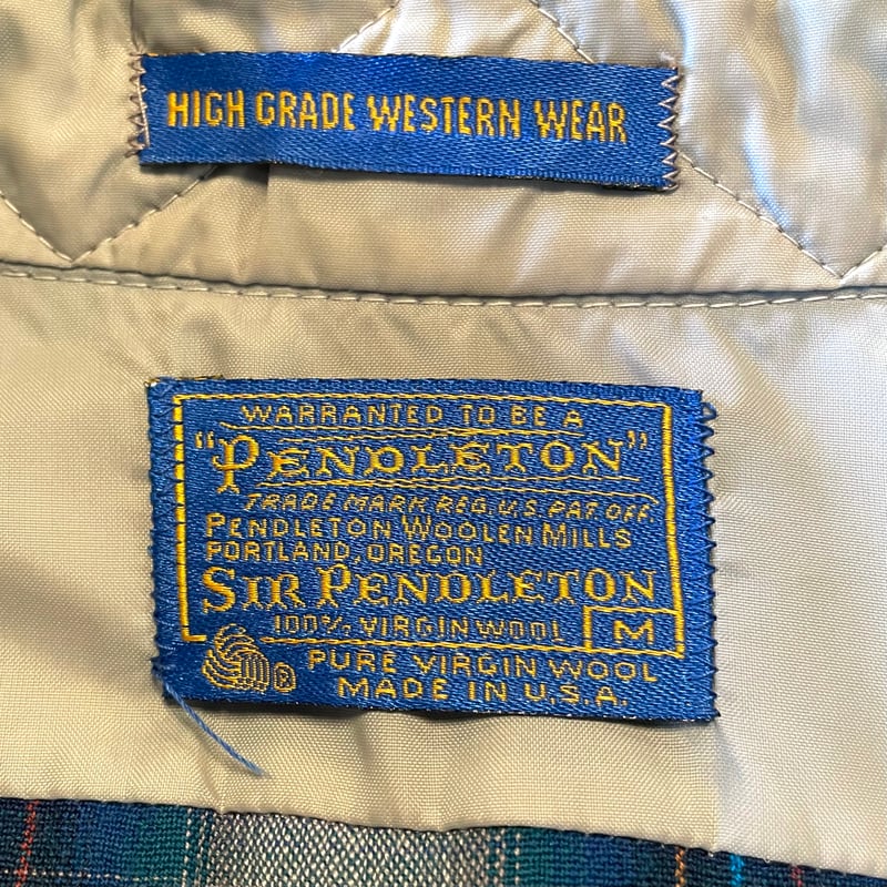 70s PENDLETON L/S ウールシャツ M USA製 オンブレチェック ペン