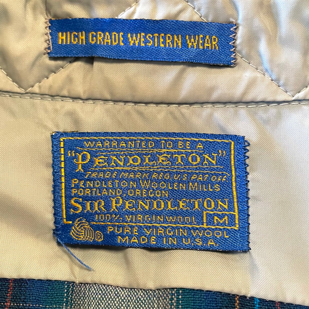 70s PENDLETON L/S ウールシャツ M USA製 オンブレチェック ペン
