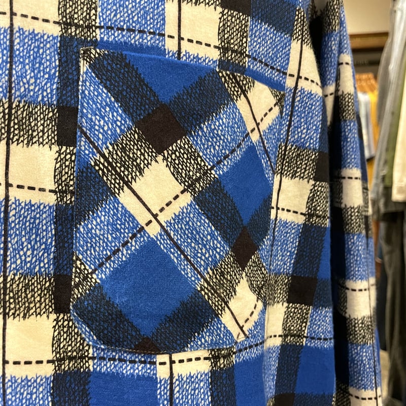50s Norwood プリントネルシャツ DEAD STOCK オープンカラー ボックス 