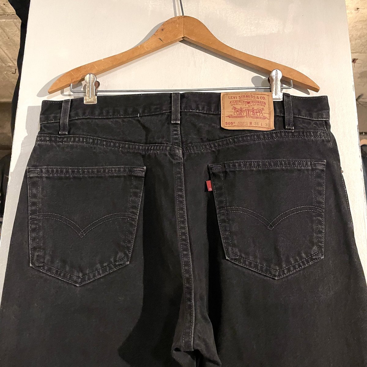 90s Levi's 505 0260 リーバイス ブラックデニムパンツ 35×29½