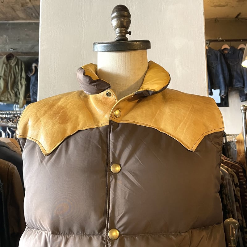 70s Rocky Mountain ダウンベスト USA製 レザーヨーク ロッキー 70s Rocky Mountain ダウンベスト USA製 レザーヨーク ロッキー