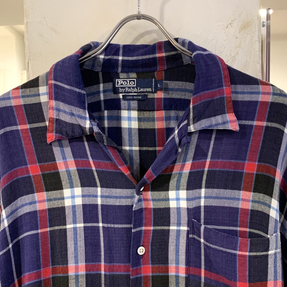 90s POLO by Ralph Lauren オープンカラー レーヨンシャツ ボックスシル...