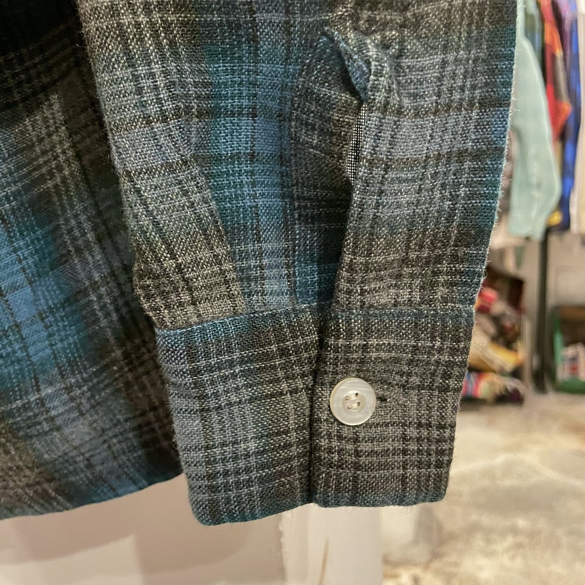 VAN HEUSEN 60s USA製 ウールxアクリル ボックスシャツ