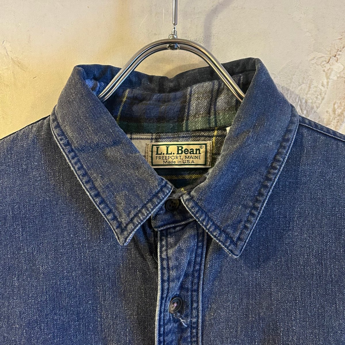 80s L.L.Bean L/S シャツ エルエルビーン USA製 Size M ネルライナー