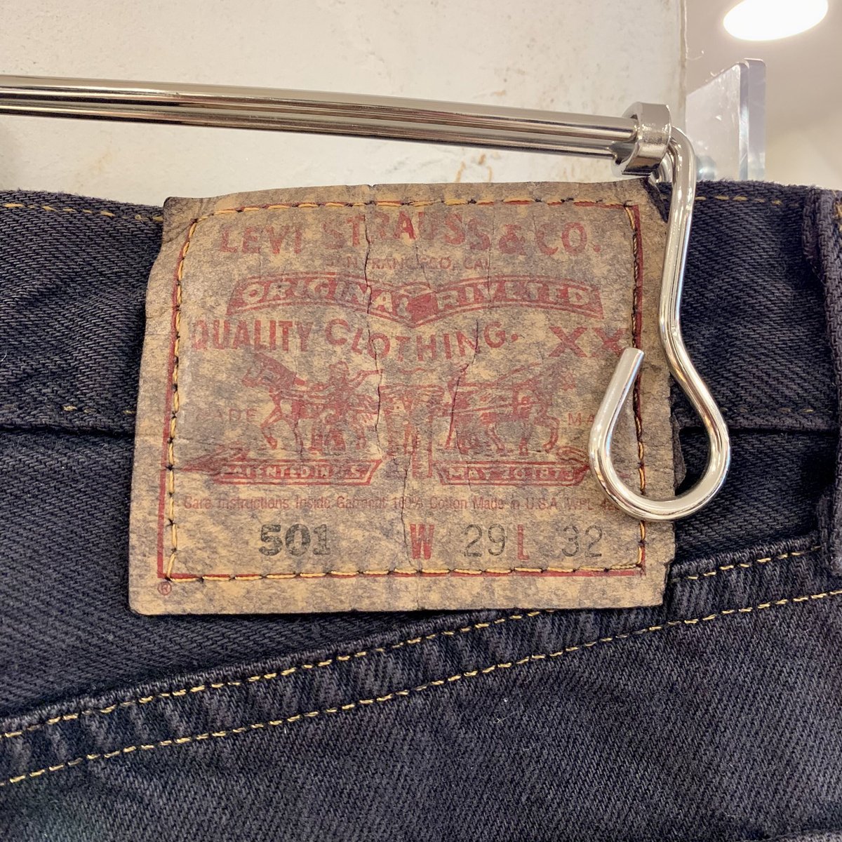 90s Levi's 501 後染めブラックデニム ボタン裏511 USA製 1996年