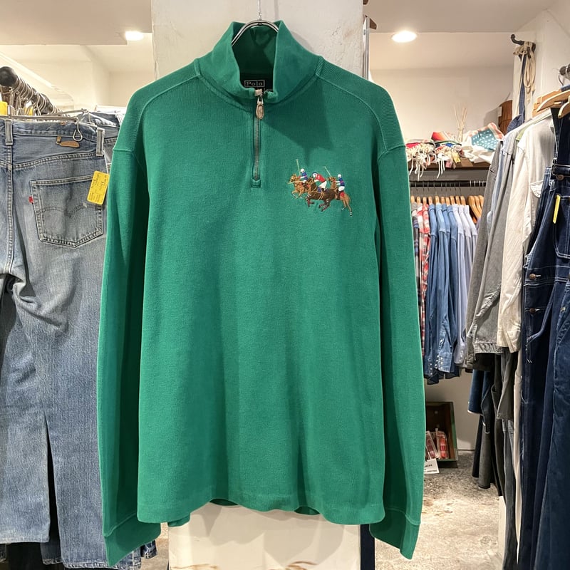 POLO by Ralph Lauren ハーフジップスウェット グリーン ポロ POLO by Ralph Lauren ハーフジップスウェット グリーン ポロ