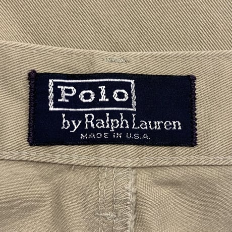 90s　POLO by Ralph Lauren　チノパン　ポロチノ　ラルフローレン　タック入り　ベージュ　USA製　(S3572)