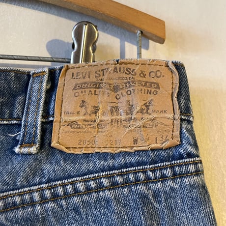 80s　Levi’s 20505 0217　デニムパンツ　34×34　USA製　裾チェーンステッチ　(S3624)