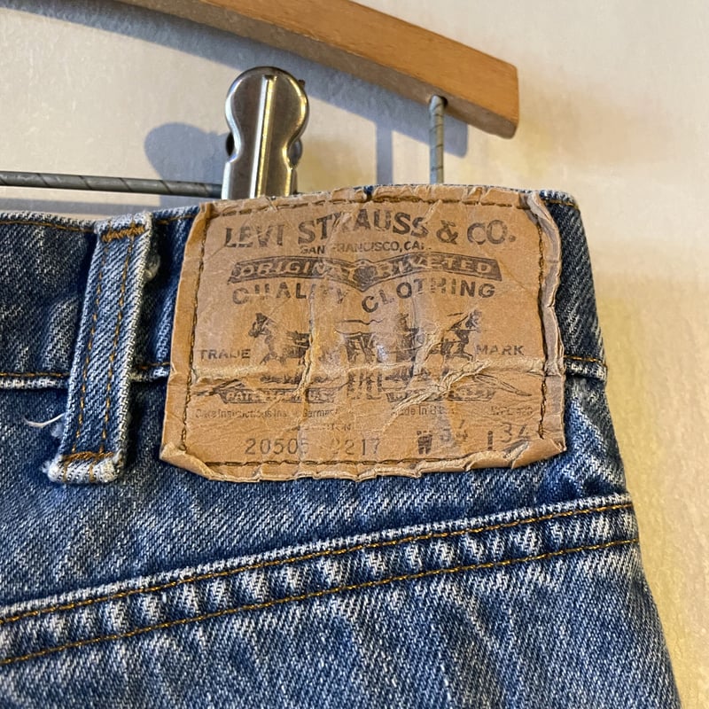 80s Levi's 20505 0217 デニムパンツ 34×34 USA製 裾チェーンステ 80s Levi's 20505 0217 デニムパンツ 34×34 USA製 裾チェーンステ