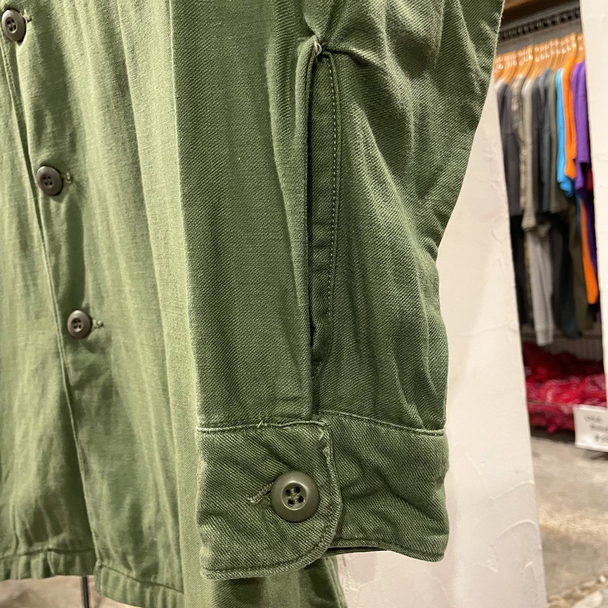 60's ユーティリティシャツ COTTON SATTEN OG107 60s 米軍 実物 OG107 コットンサテン ユーティリティシャツ