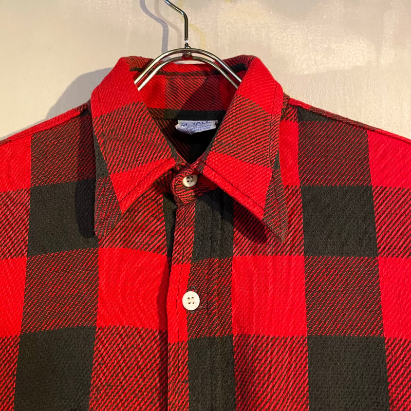 USA製 70s BIG MAC Check Flannel L/S Shirt 赤 L-TALL ビッグマック 
