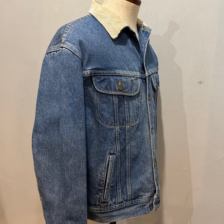 80s　Lee 　デニムジャケット　ネルライニング　USA製　Size MEDIUM　4つポケ　リー　(S5328)