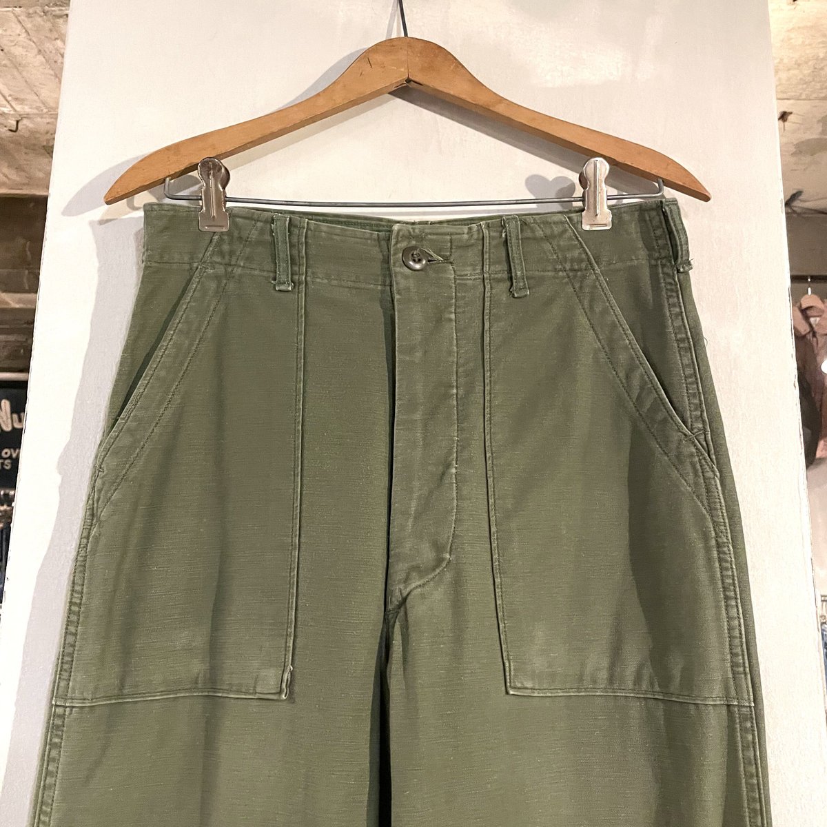 60s〜 US ARMY ベイカーパンツ 30×30 OG107 COTTON SATTEN