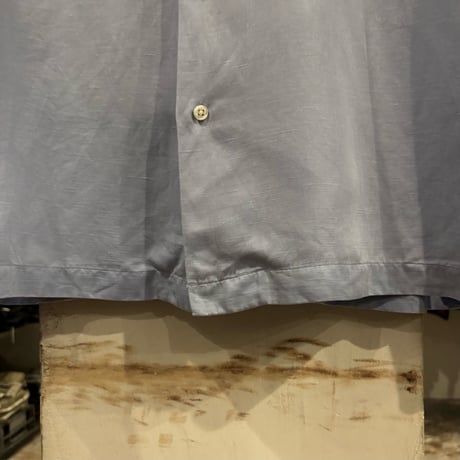 90s　Polo by Ralph Lauren　CALDWELL　S/Sオープンカラーシャツ　ラルフローレン　Size XL　半袖シャツ　ブルー系　シルク×リネン　(S4589)