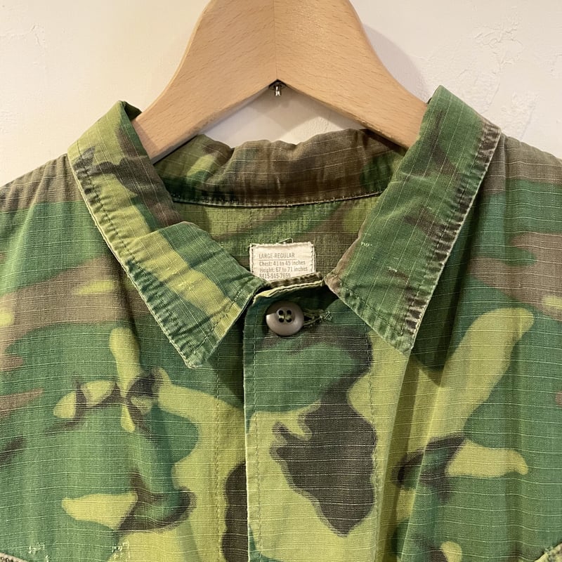 60s USMC 米軍 グリーンリーフカモ ジャングルファティーグ ジャケット 60s 米軍 USMC ERDL グリーンリーフカモ ジャングルファティーグ