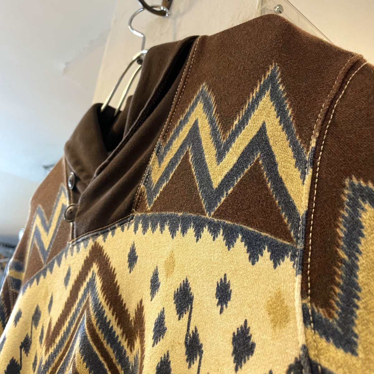 DENIM & SUPPLY ネイティブ柄 L/S スウェット ショールカラー ラルフ