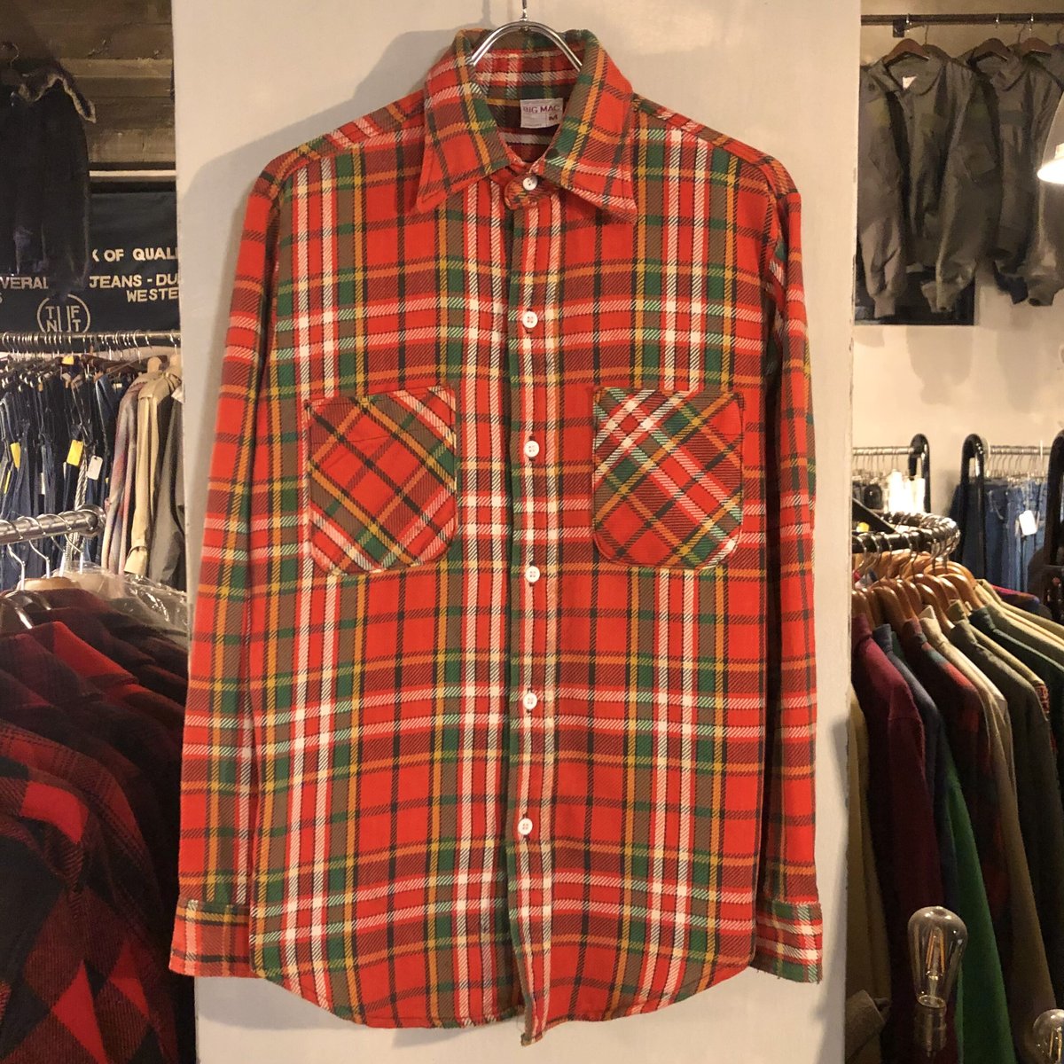 フ*カ様 60's 70's BIG INDIAN 長袖チェックネルシャツ　マチ フ*カ様 60's 70's BIG INDIAN 長袖チェックネルシャツ マチ