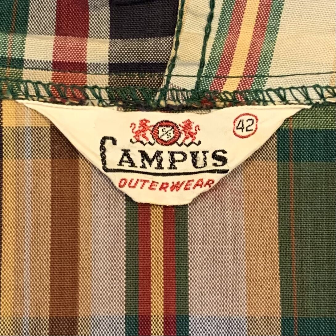 60s CAMPUS マドラスチェック アノラック ジャケット 40 60s CAMPUS マドラスチェック アノラック ジャケット 40 60s