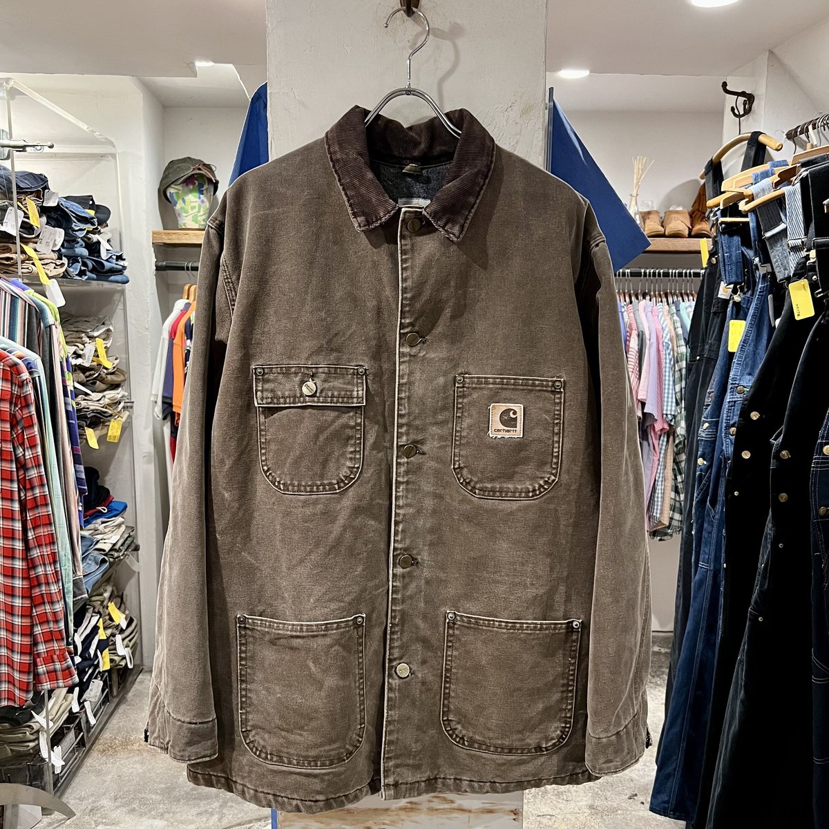 Carhartt 企業ロゴ ダック ミシガンチョアコート ブランケットライナー USA製 カーハート ミシガンチョアコート ブランケットライナー ダーク