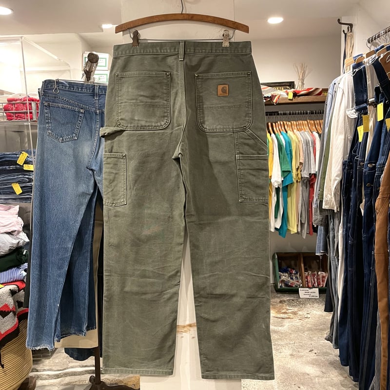Carhartt ダック地 ペインターパンツ ダブルニー モスグリーン Carhartt ダック地 ペインターパンツ ダブルニー モスグリーン