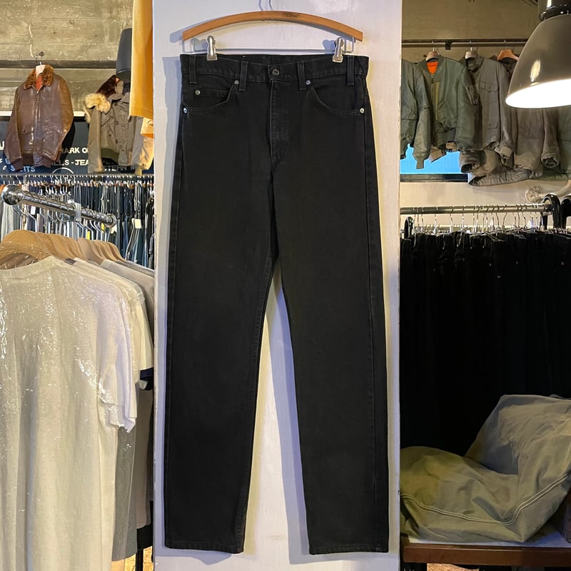 90s Levi's 505 ブラックデニム パンツ 32×32 USA製 オレンジ 90s Levi's 505 ブラックデニム パンツ 32×32 USA製 オレンジ