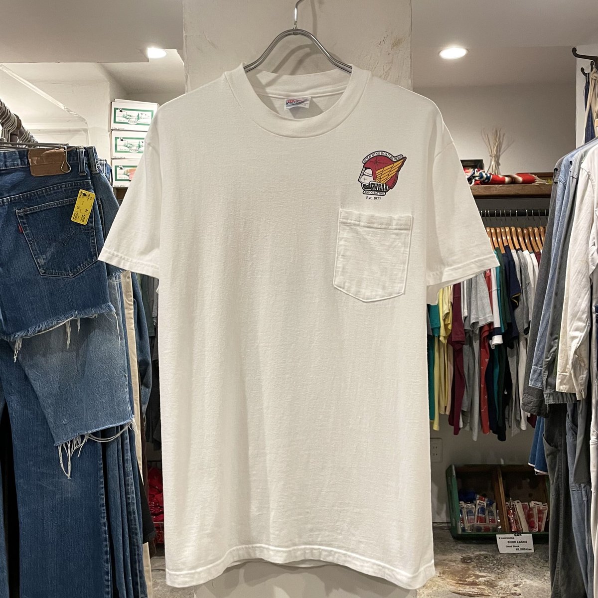 90s〜 Hanes ショートスリーブTシャツ バックプリント ポケT GOLD WING
