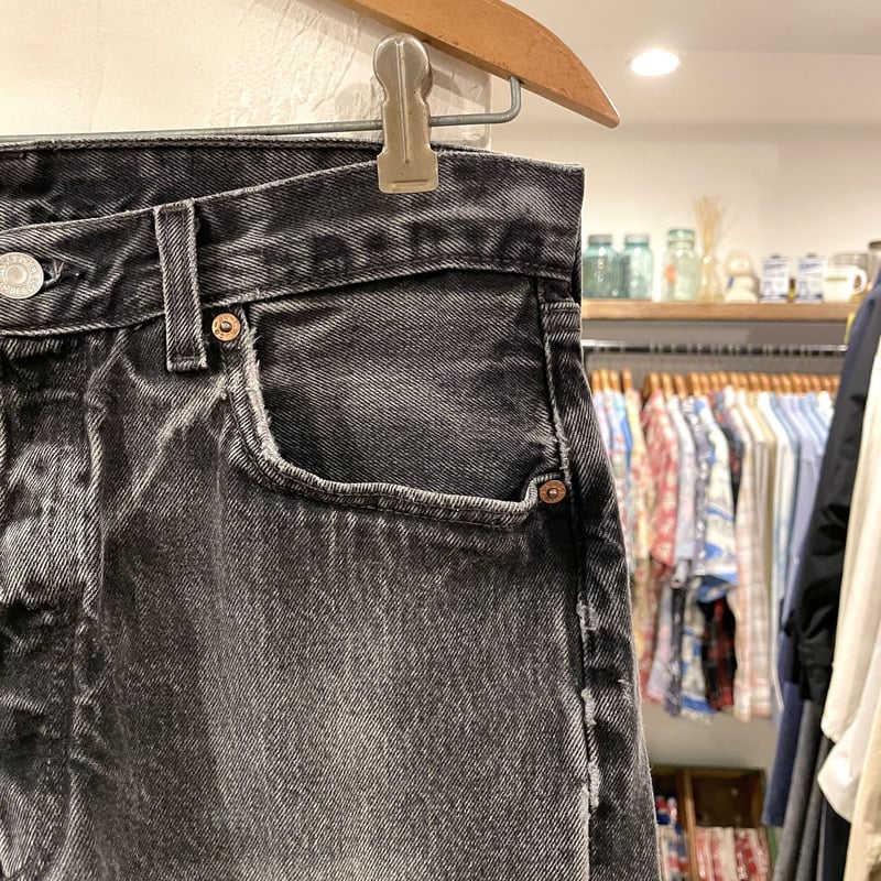 Levi's 501 90年代 後染めブラックデニム ボタン裏653 USA製 Levi's 501 90年代 後染めブラックデニム ボタン裏653 USA製