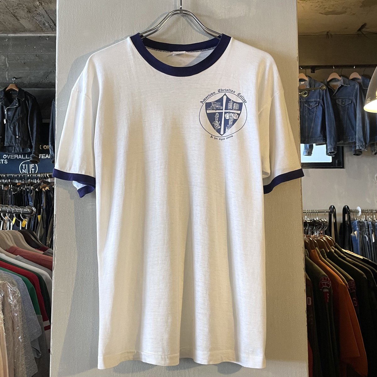 70’s Champion USA製 バータグ エンジェルス Tシャツ 染み込み 70s Champion S/S ヴィンテージTシャツ 染み込みプリント USA製