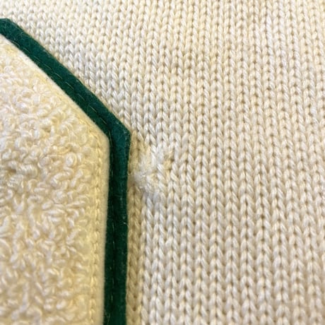 60s　ART KNITTING MILLS　Vintage Letterd Sweater　レタード　ニット　セーター　USA製　オフホワイト　DETROIT　(S3375)