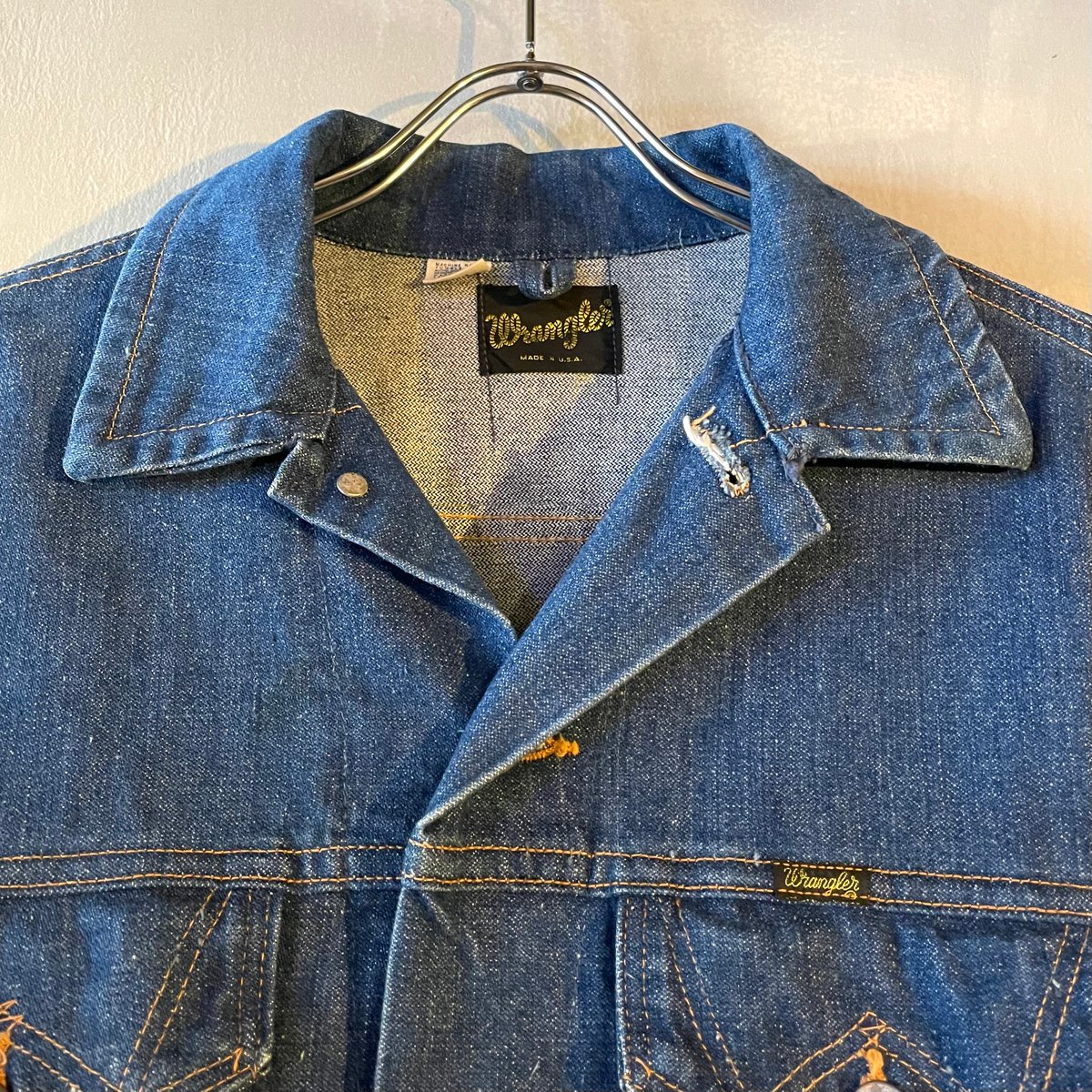 70s Wrangler デニムジャケット USA製 Size 42 ラングラー 4th Ty 70s Wrangler デニムジャケット USA製 Size 42 ラングラー 4th Ty