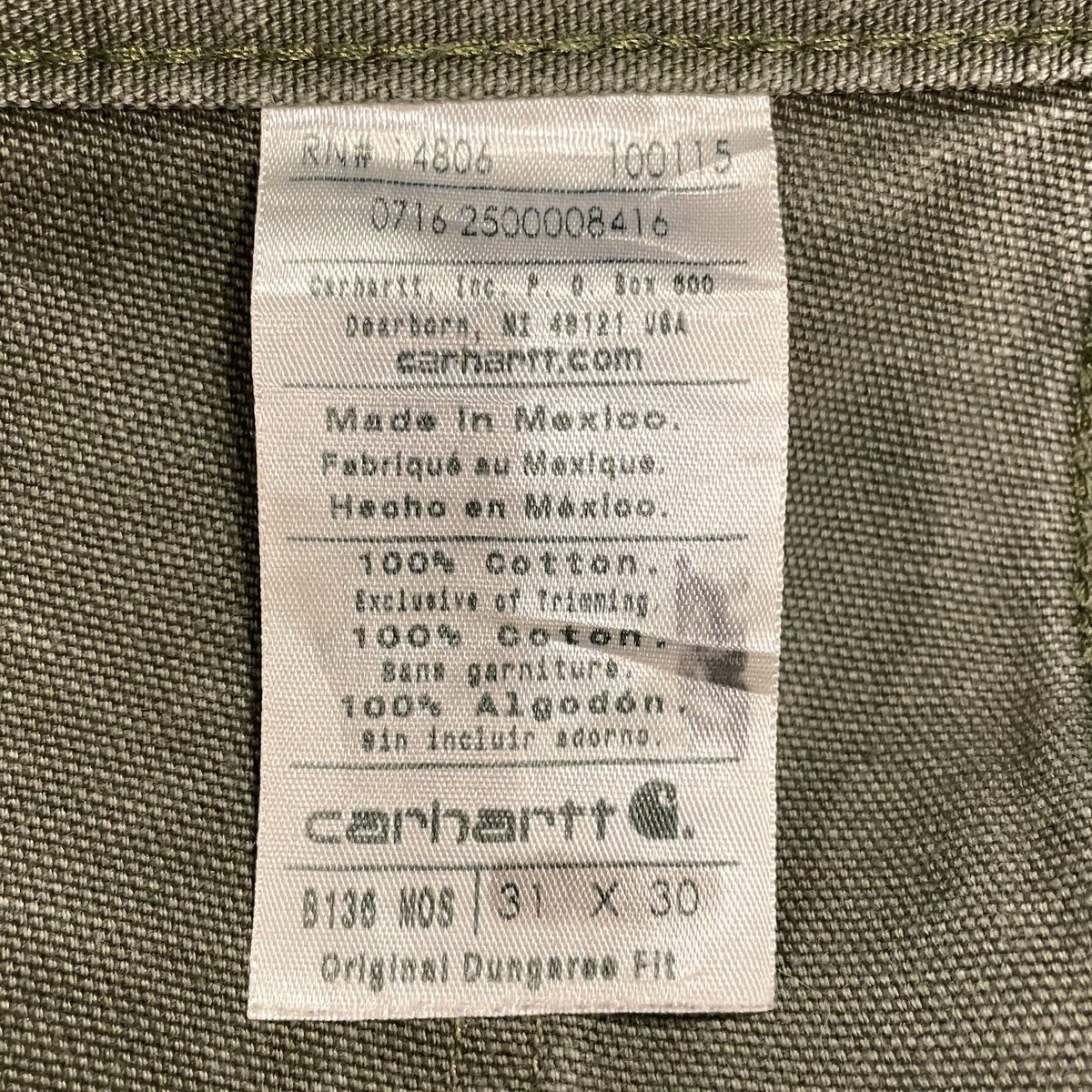Carhartt ダック地 ペインターパンツ ダブルニー モスグリーン Carhartt ダック地 ペインターパンツ ダブルニー モスグリーン