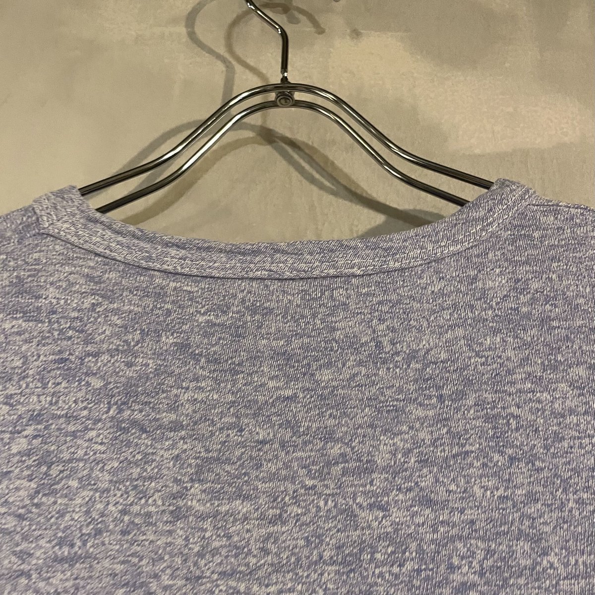 70s champion バータグ　青霜降り　size L 70's バータグ チャンピオン ''U.S.N.A.'' 染み込み 青霜降りT