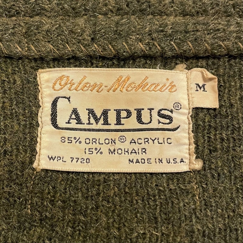 60s CAMPUS Vintage Mohair Cardigan モヘアカーディガン US 60s CAMPUS Vintage Mohair Cardigan モヘアカーディガン US