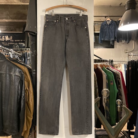 90s　Levi’s 501 0660　後染め ブラックデニム パンツ　32×33　USA製　1995年　(S3460)
