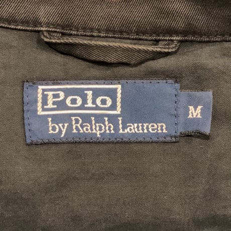 90s　POLO by Ralph Lauren　ハンティングジャケット　Ｍ-51フィールドジャケット　ラルフローレン　ダメージ加工　ブラック　(S3567)