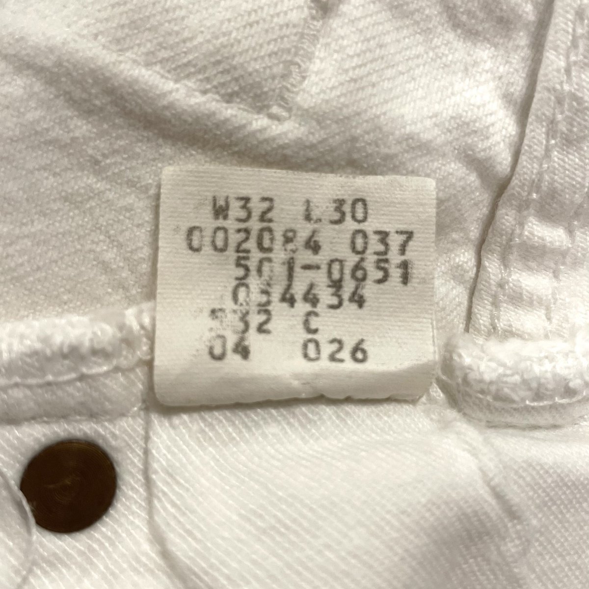 Levi's 501 80年代 リーバイス501 ホワイトデニムパンツ 内股 Levi's 501 80年代 リーバイス501 ホワイトデニムパンツ 内股