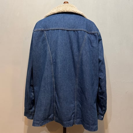 70s　Wrangler　WRANGE COAT　USA製　XL　ランチコート　デニムボアジャケット　ラングラー　(S5112)