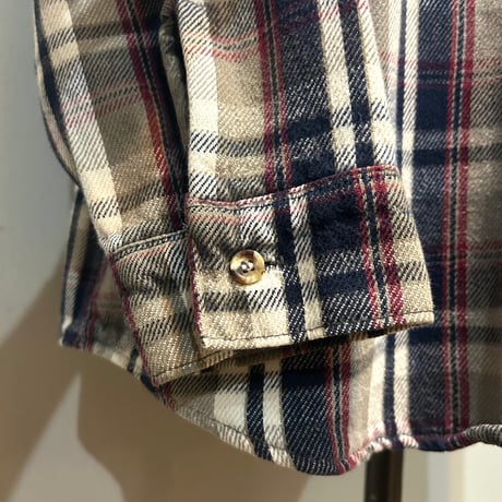 80s　FIVE BROTHER　L/S ネルシャツ　Size XL　コットンシャツ　ファイブブラザー　(S5711)