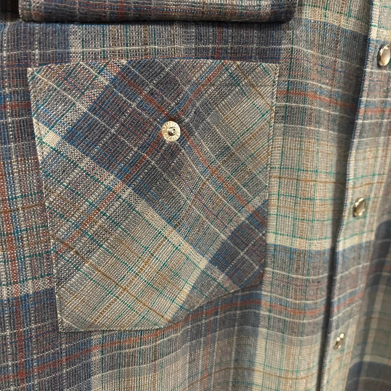 70s ペンドルトン ウール ウエスタン チェックシャツ グレー系M 70s PENDLETON ウールチェックシャツ ペンドルトン ウエスタン
