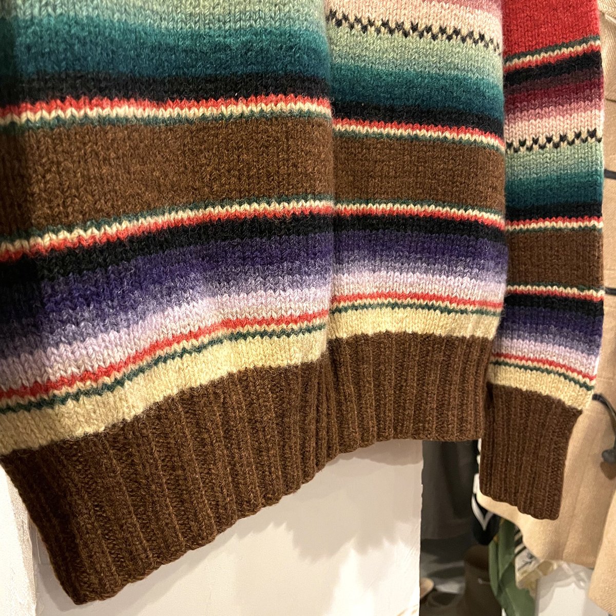 POLO COUNTRY 90s ネイティブボーダー ウールセーター ハンド POLO COUNTRY 90s ネイティブボーダー ウールセーター ハンド