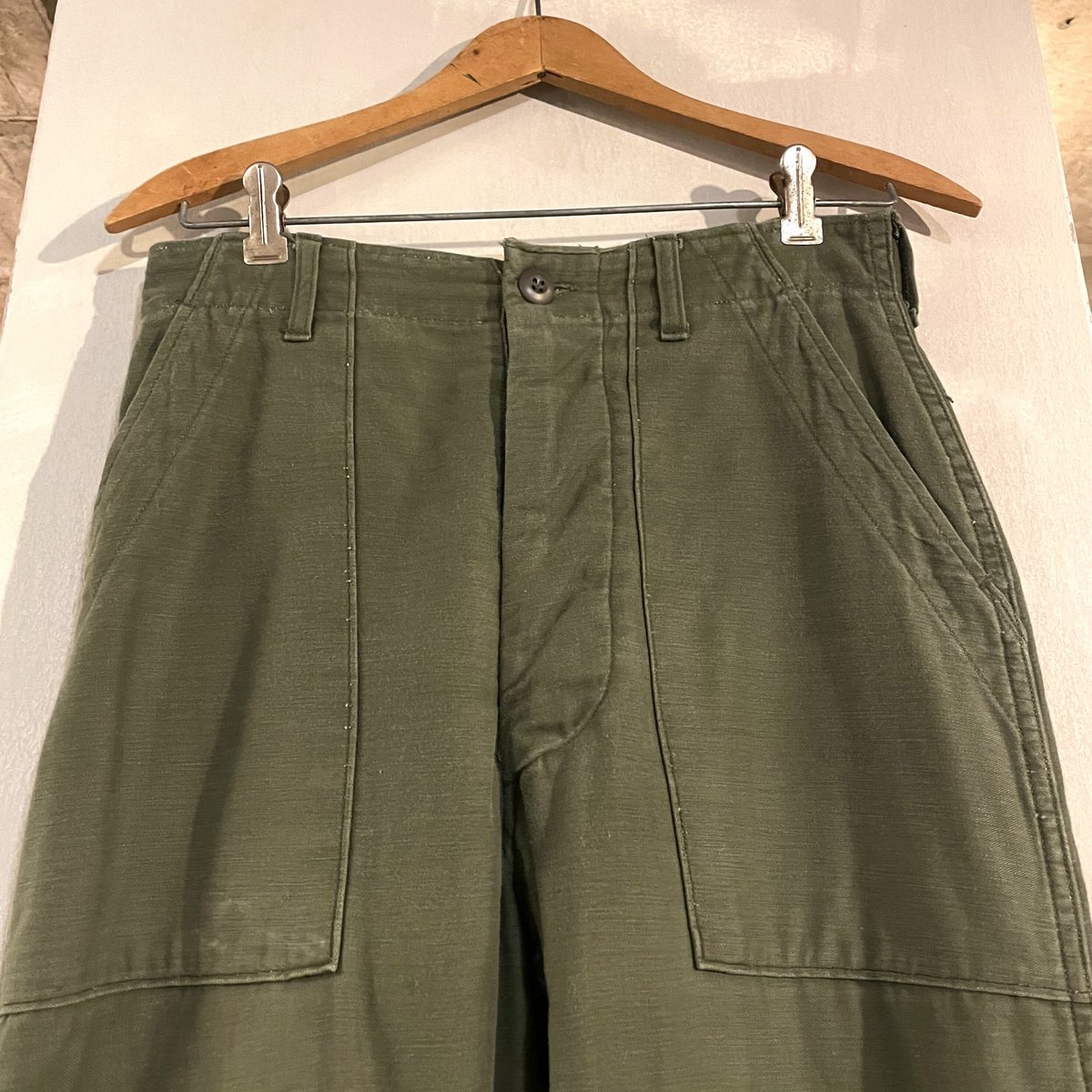 70's 米軍実物 ベイカーパンツ　SATEEN, 0G-107 us army 70s 71年製 US ARMY 米軍実物 コットン サテン ベイカー パンツ