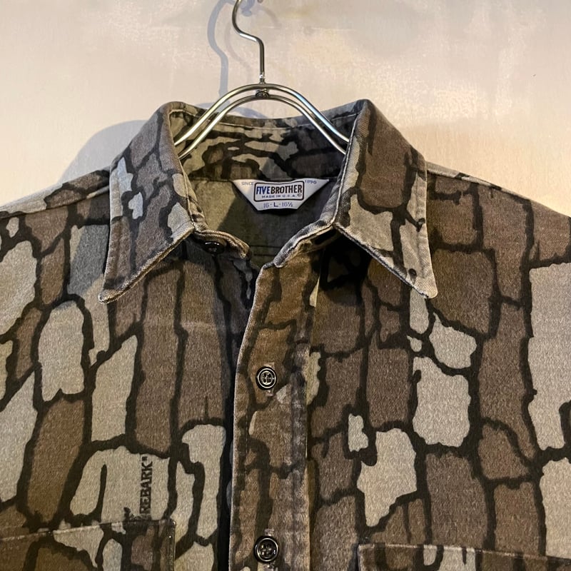 70s FIVE BROTHER L/S シャモアクロスシャツ USA製 Size L ツリー