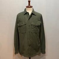 70s　US MILITARY　ユーティリティシャツ　Size 15½　シャツ袖　OG 107 COTTON SATEEN　ミリタリーシャツ　1976年　(S5364)