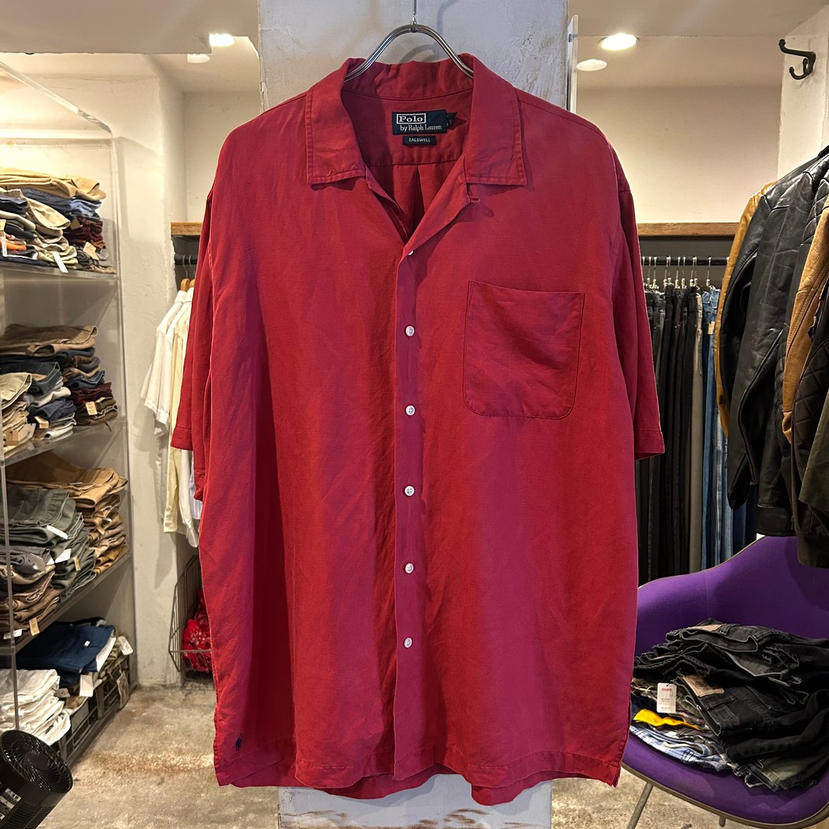 90s Polo by Ralph Lauren CALDWELL S/Sオープンカラーシャツ 90s Polo by Ralph Lauren CALDWELL S/Sオープンカラーシャツ