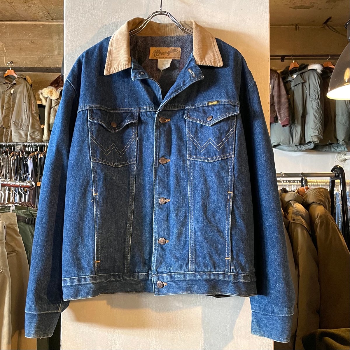 80s Wrangler デニムジャケット USA製 Size 44 ブランケットライナー ビ...