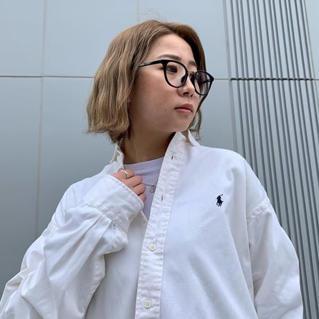Ralph Lauren　L/S BDシャツ　ボタンダウンシャツ　白シャツ　(S1927)
